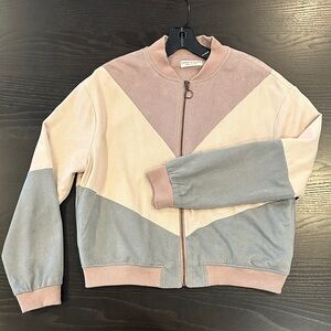 Paper Crane Pink and Gray Bomber Jacket